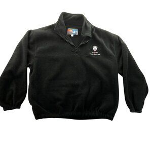 Vintage Sierra Pacific Fleece Jacket XL Outdoors Black Pullover Quater Zip Golf